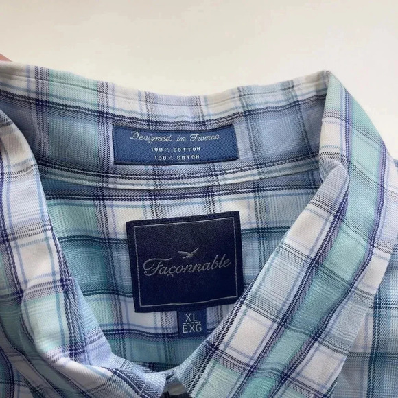 Faconnable Plaid Long Sleeve Button Down Shirt - Picture 4 of 9